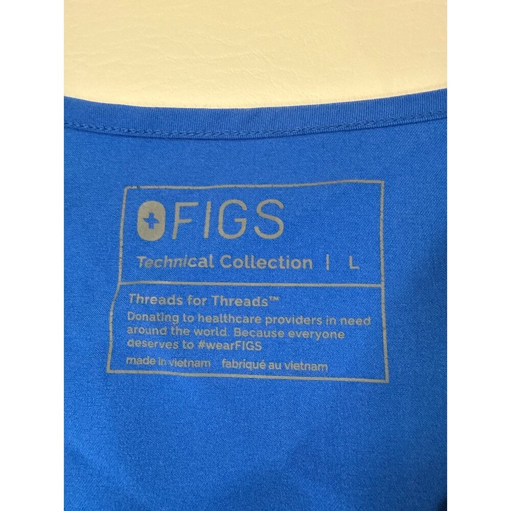 Figs Women's Short Sleeve V-Neck Scrub Top in Royal Blue - Picture 2 of 7